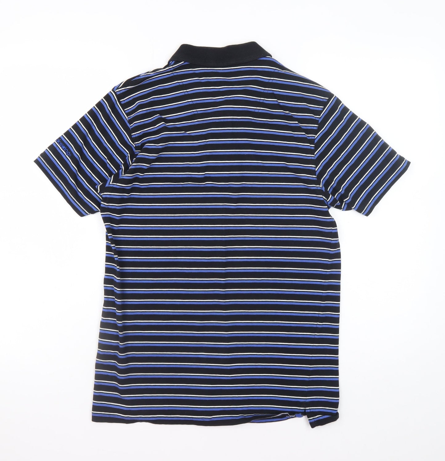Backswing Men’s Black Striped Cotton Polo Shirt Size S