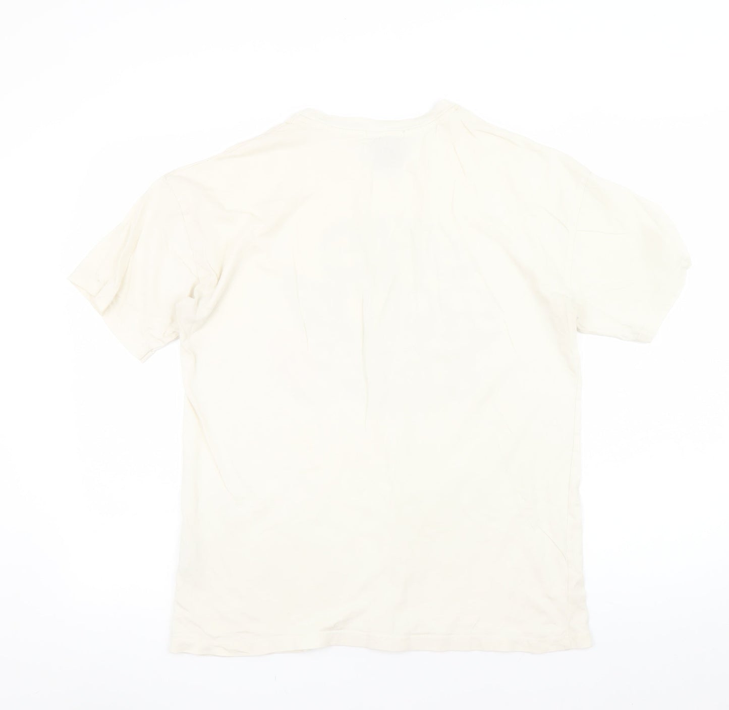 Pull & Bear Women's Ivory Rolling Stones Graphic T-Shirt Size S