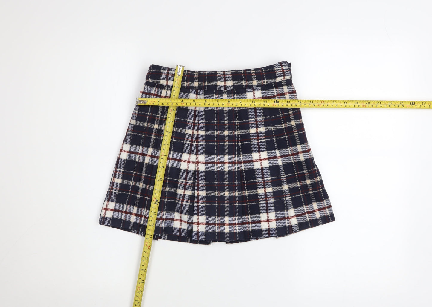 H&M Womens Multicoloured Plaid Pleated Short Skirt Size 6
