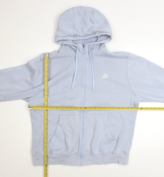 Nike Men's Blue Full Zip Hoodie L Logo Sportswear