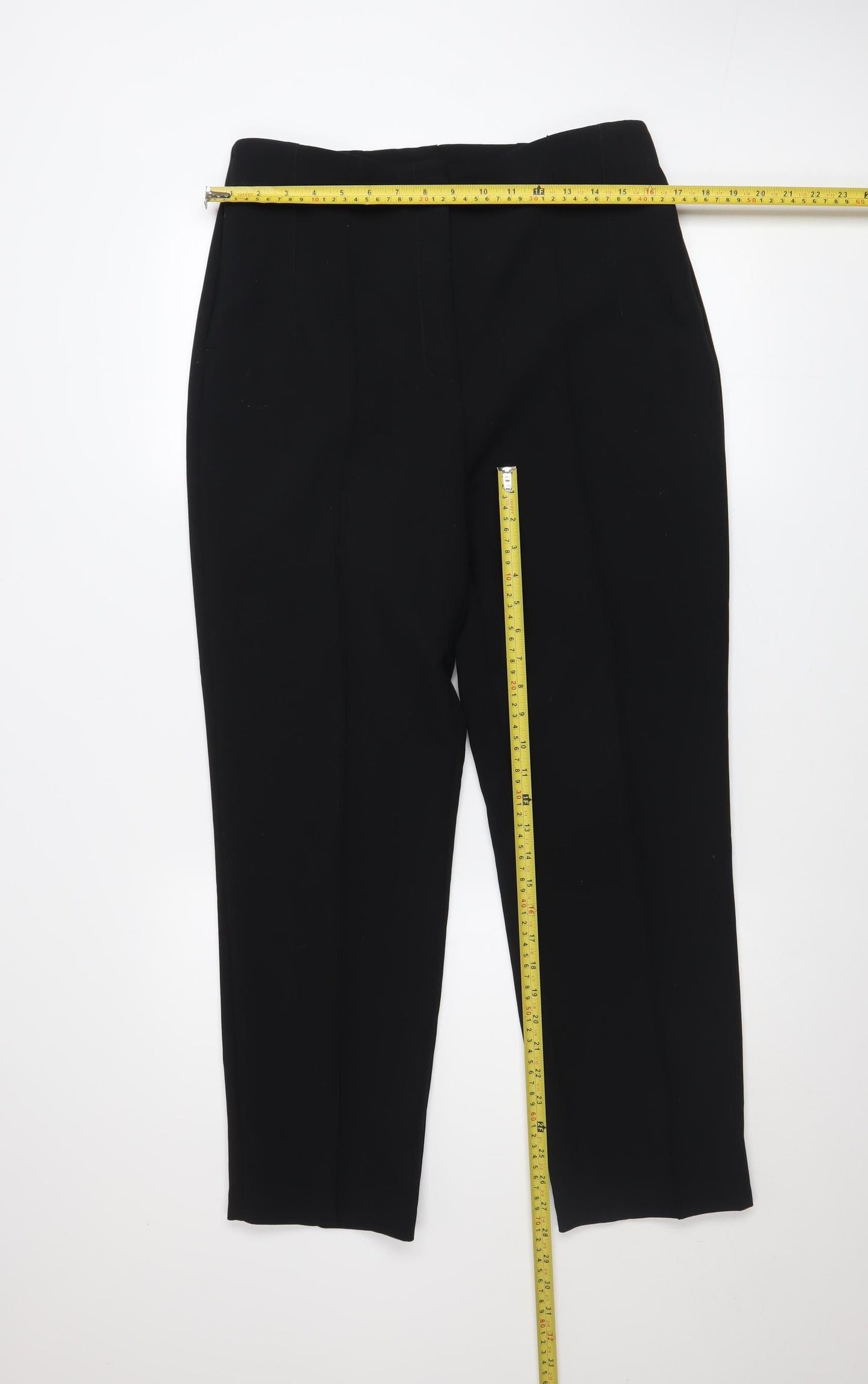 Gallery Women’s Black Cropped Trousers Size 12 Stretch Twill Workwear