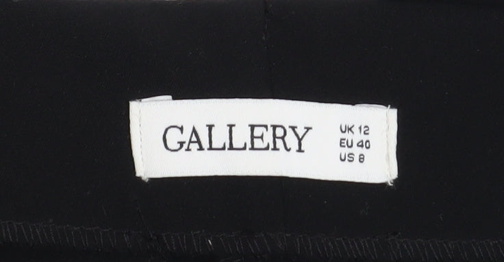 Gallery Women’s Black Cropped Trousers Size 12 Stretch Twill Workwear