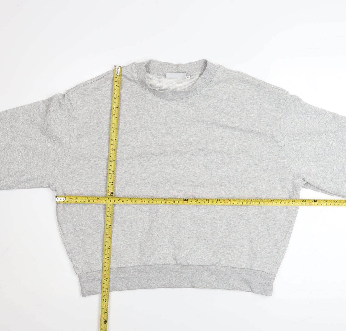 Weekday Women Grey XS Pullover Sweatshirt Cotton Blend Casual