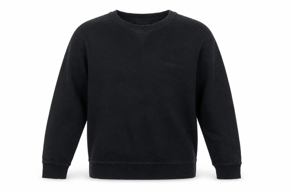 Diesel Men's Black Cotton Crew Neck Sweatshirt Size M Pullover