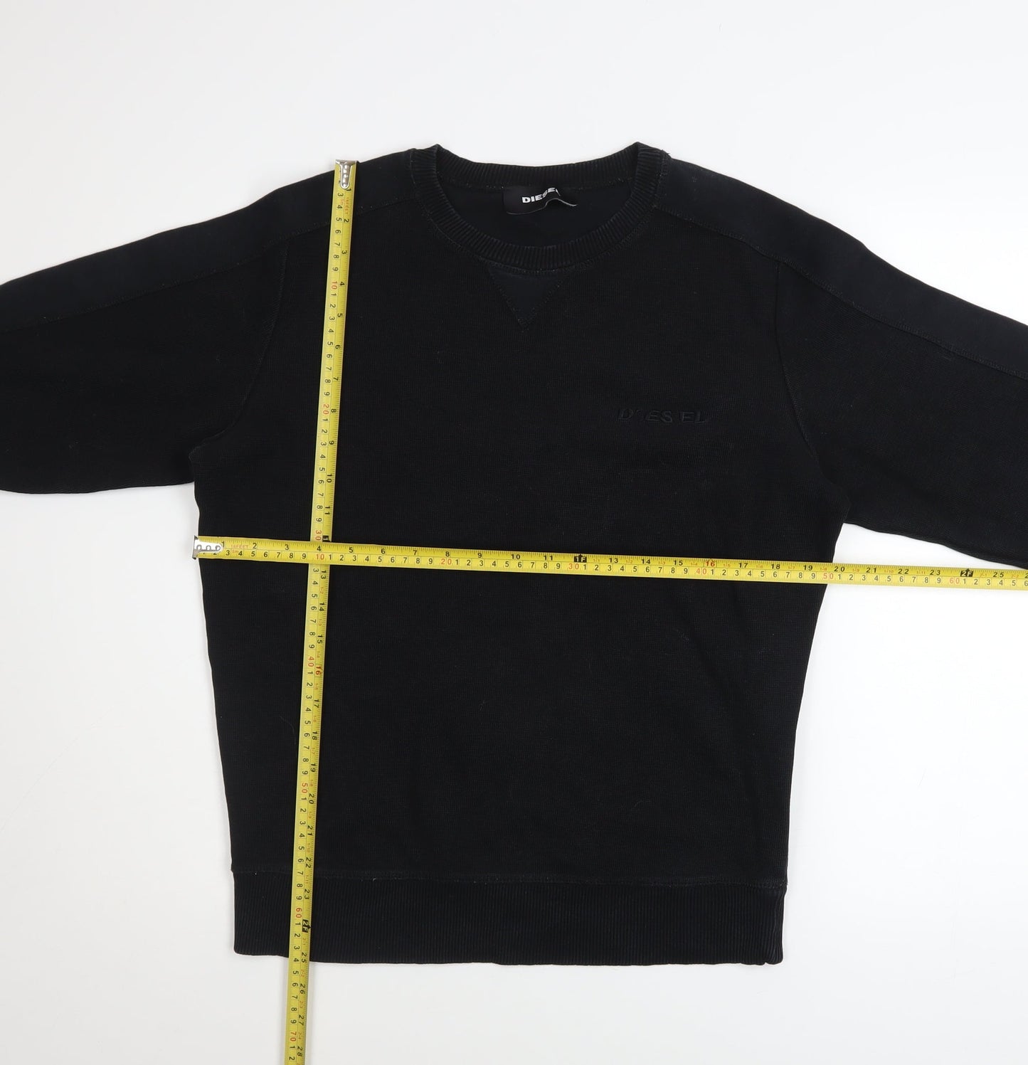 Diesel Men's Black Cotton Crew Neck Sweatshirt Size M Pullover