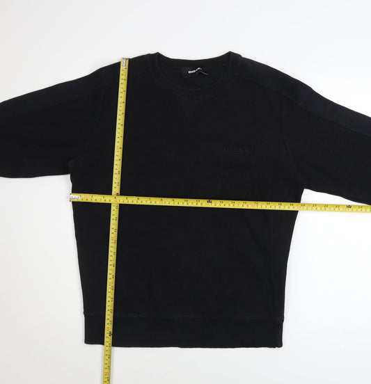 Diesel Men's Black Cotton Crew Neck Sweatshirt Size M Pullover