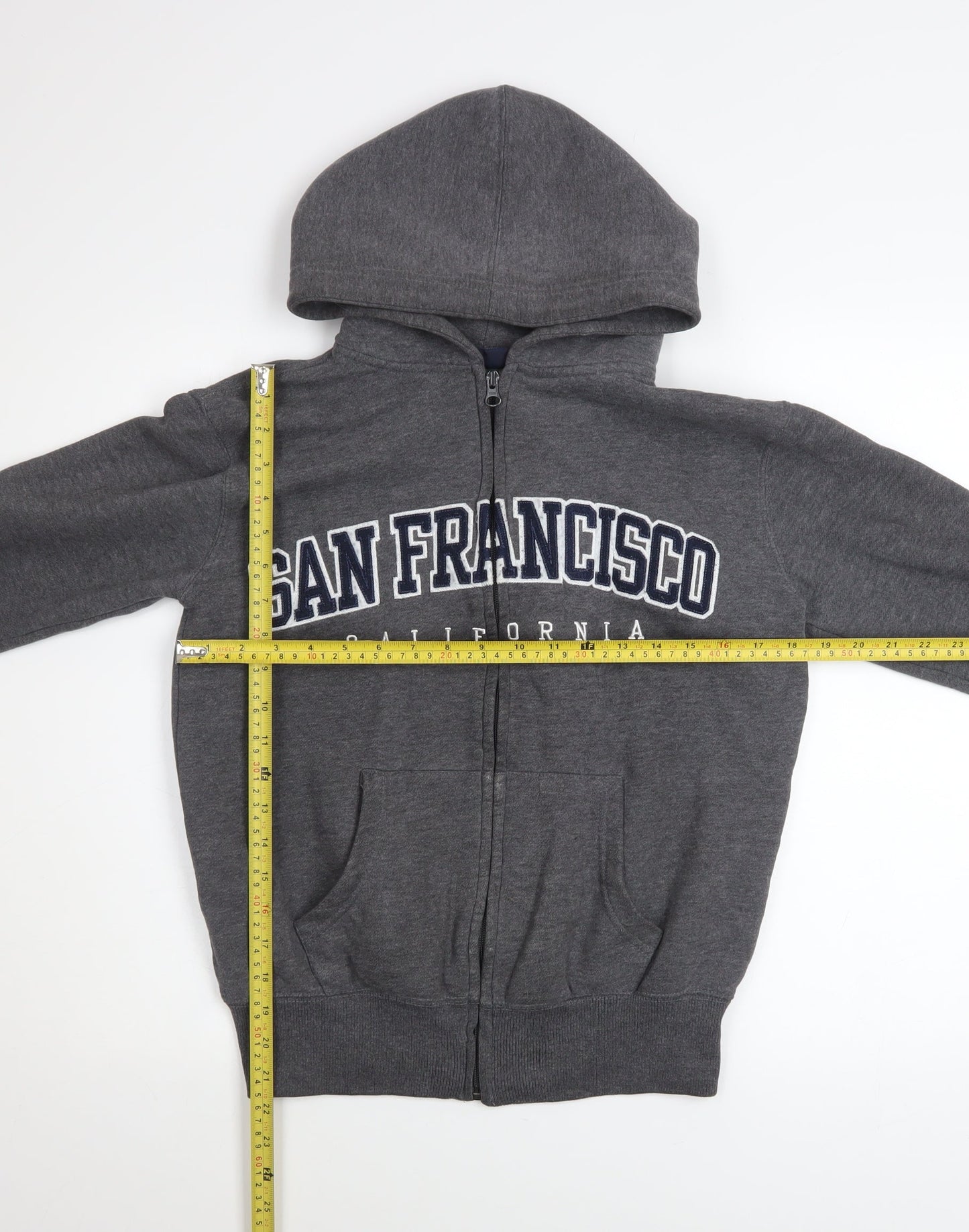 Ocean Beach Mens Grey Full Zip Hoodie Size S San Francisco Graphic
