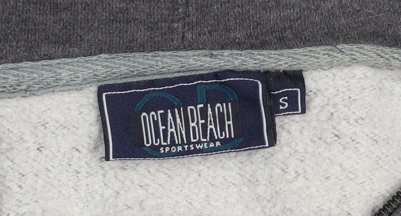 Ocean Beach Mens Grey Full Zip Hoodie Size S San Francisco Graphic