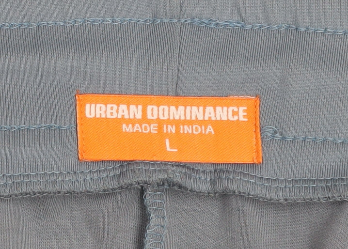 Urban Dominance Men's Blue Stretch Joggers L Slim Fit Activewear Trousers