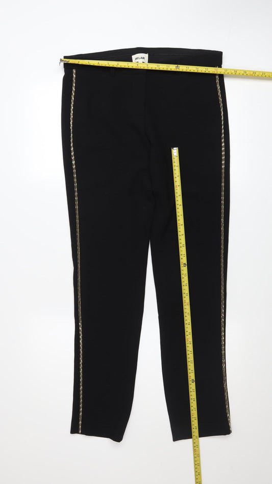 Belair Women’s Black Slim Mid Rise Trousers Size 12 Stretch Straight Leg