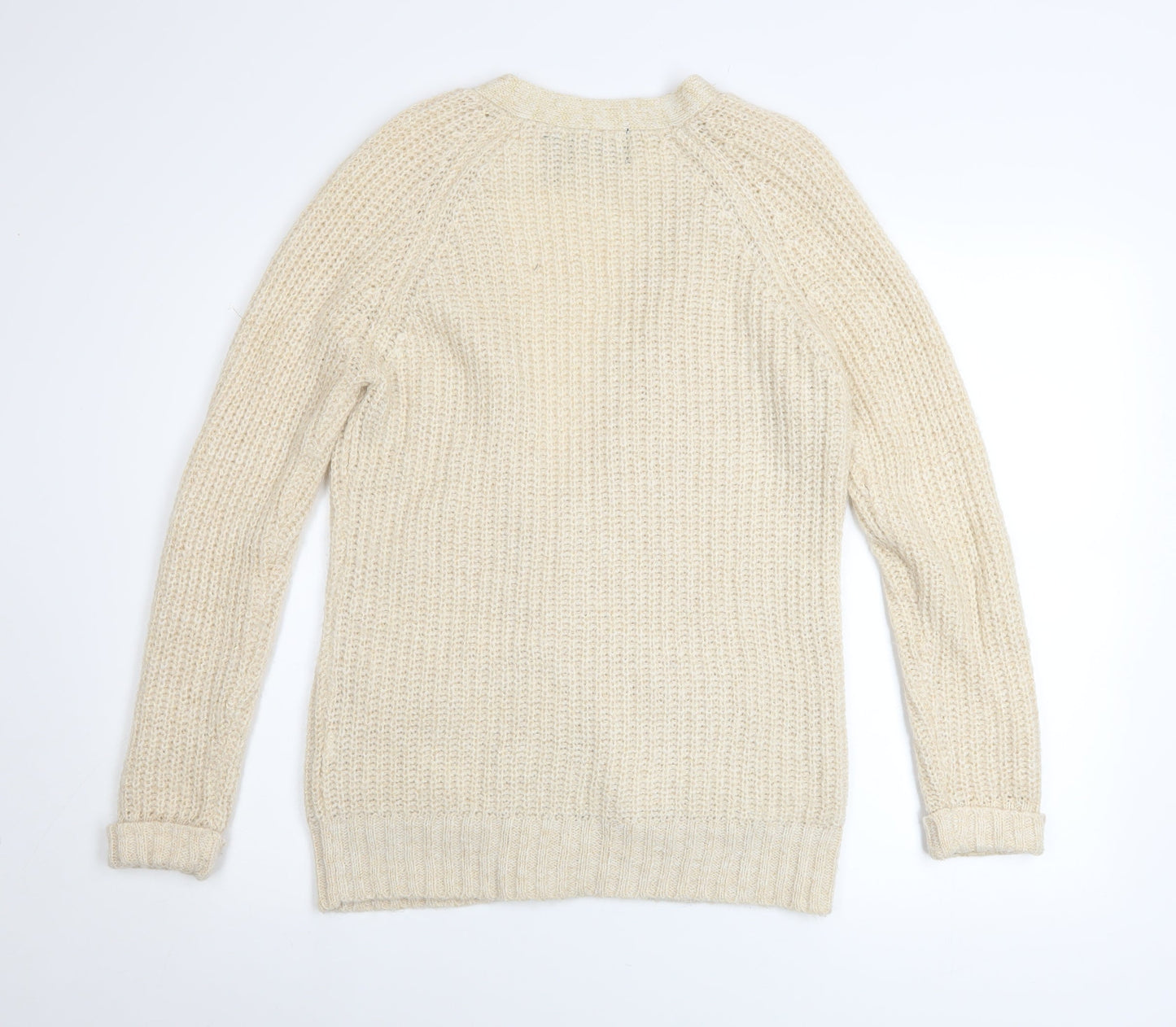 Atmosphere Women Beige Knit Button Cardigan Size 12 Wool Blend
