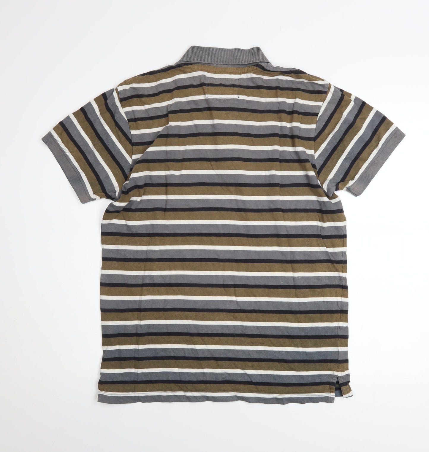 Jack & Jones Men's Multicoloured Striped Polo Shirt Size L