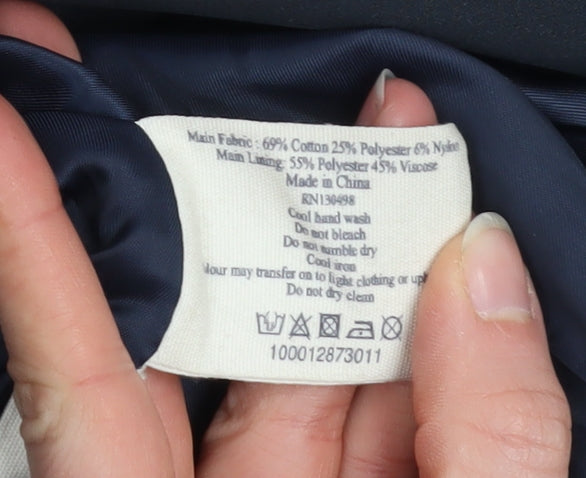Jack Wills Women's Blue Cotton Blend Long Trench Coat Size 10