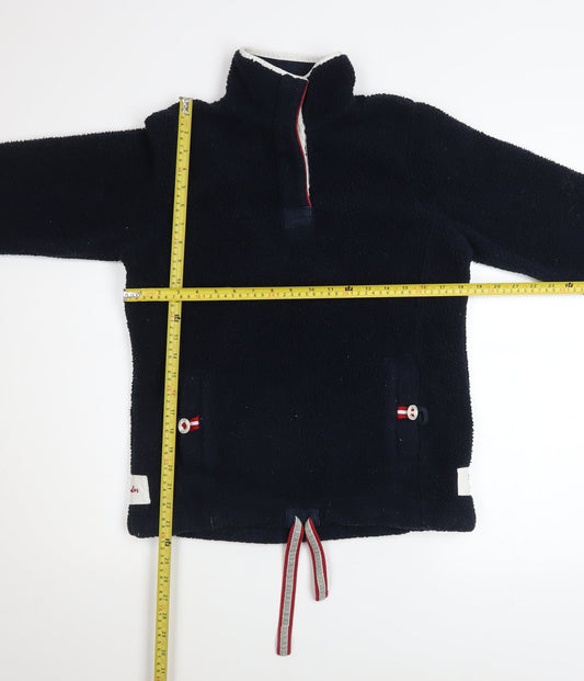Joules Women Navy Size 8 1/2 Zip Fleece Pullover Sweatshirt