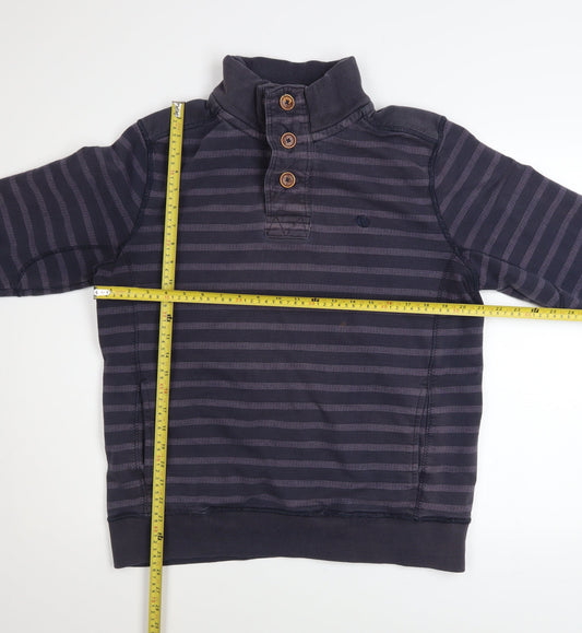 Fat Face Men's Blue Striped Henley Sweatshirt Size M