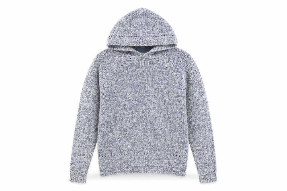 Animal Women Blue Knit Hooded Pullover Jumper Size 8