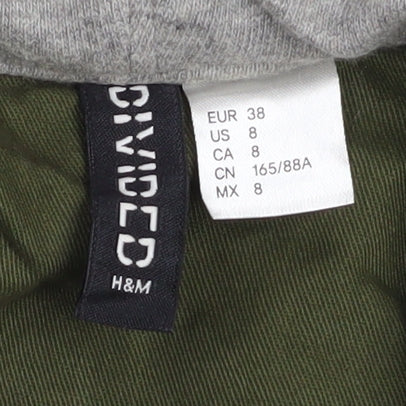 H&M Divided Women’s Green Cotton Military Hooded Jacket Size 10