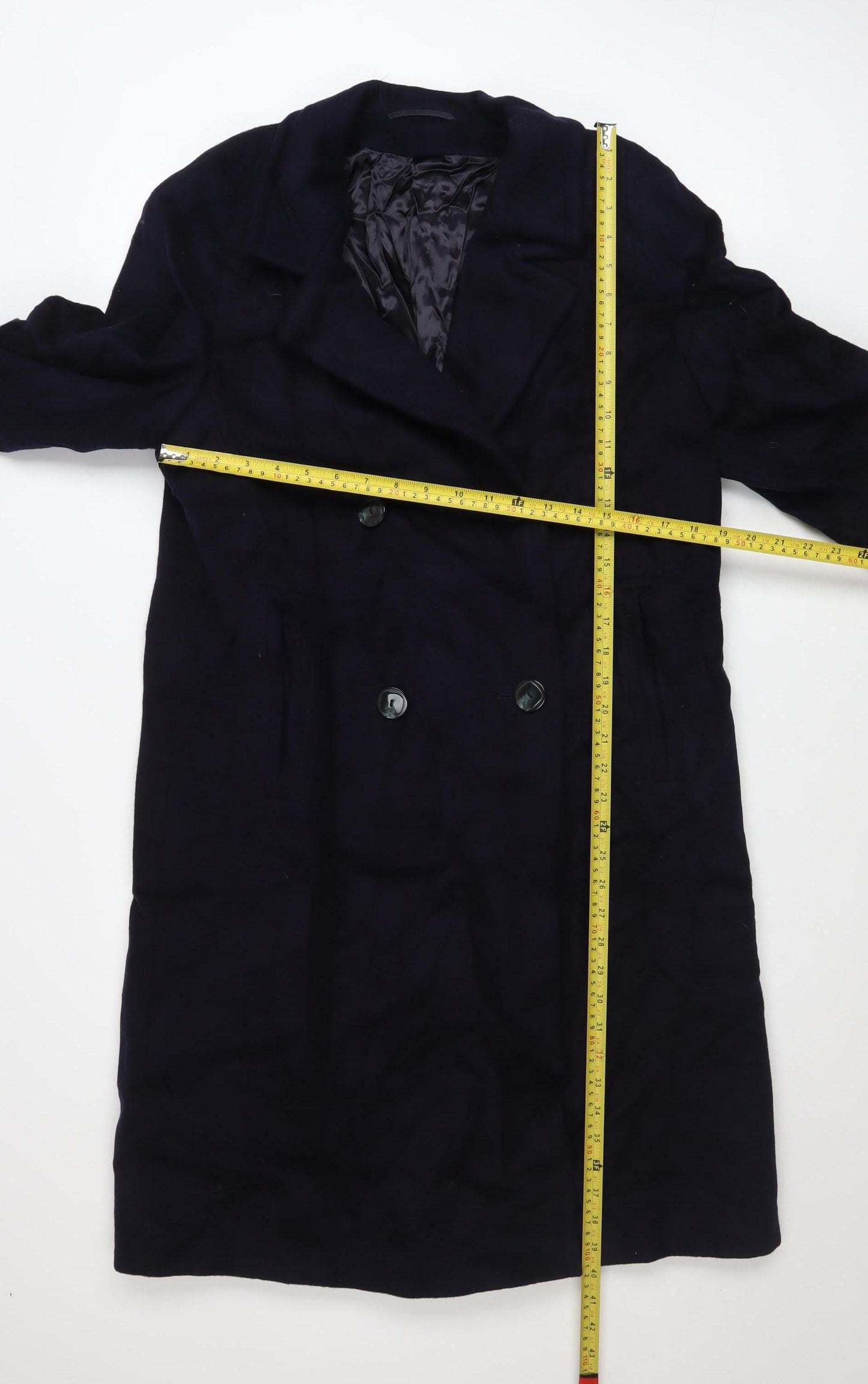 Marks and Spencer Women’s Navy Wool Cashmere Long Overcoat Size 16