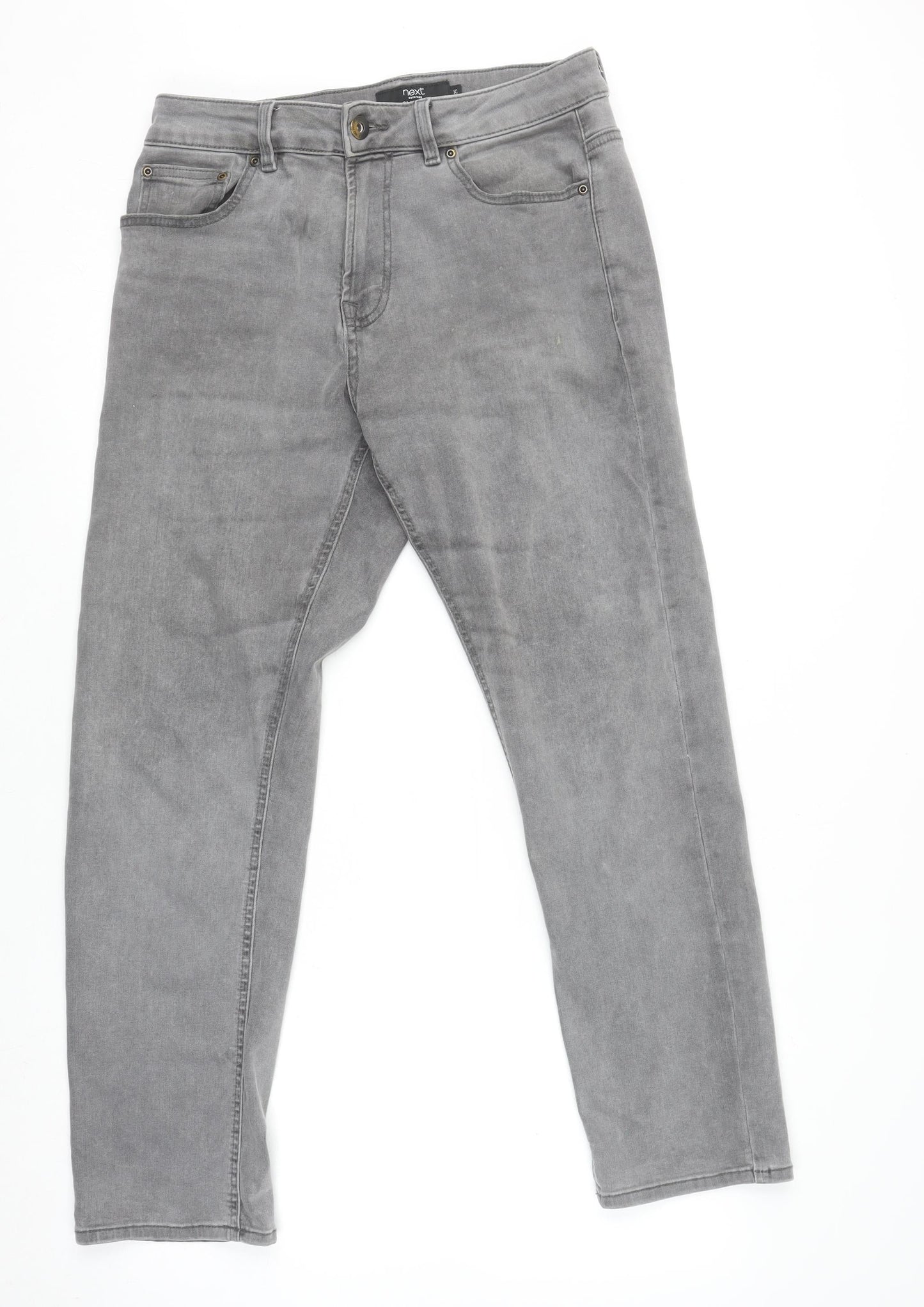Next Men's Grey Straight Jeans 32W 29L Regular Fit Denim