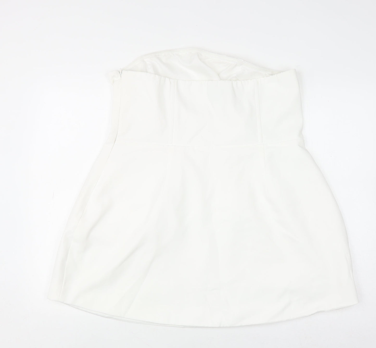 Boohoo Women White Size 18 Strapless Bodycon Mini Dress