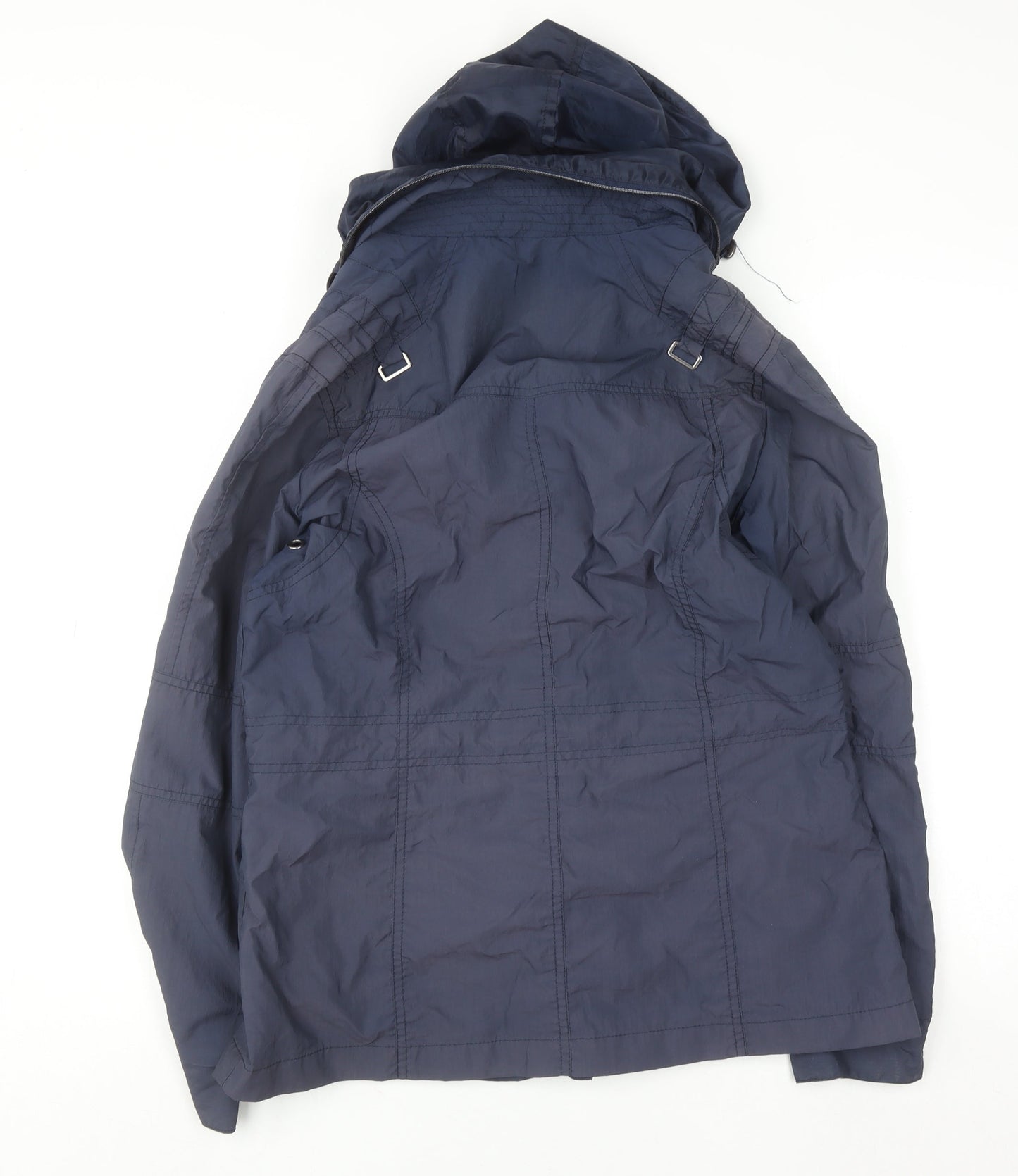 Valino Women's Blue Hooded Parka Jacket Size 12 Regular Fit