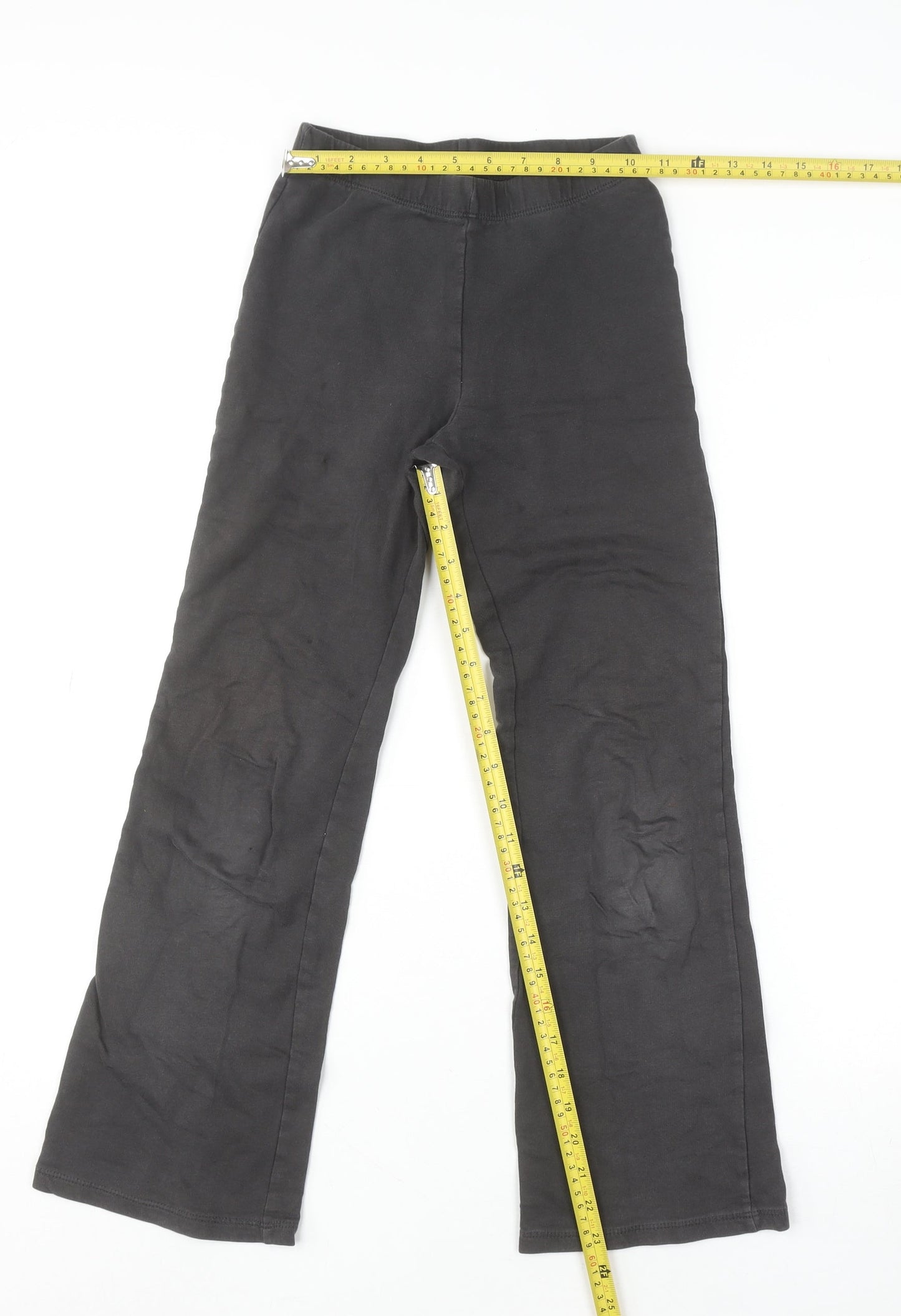H&M Girls Black Cotton Stretch Jeggings 11-12 Years Comfortable School Trousers
