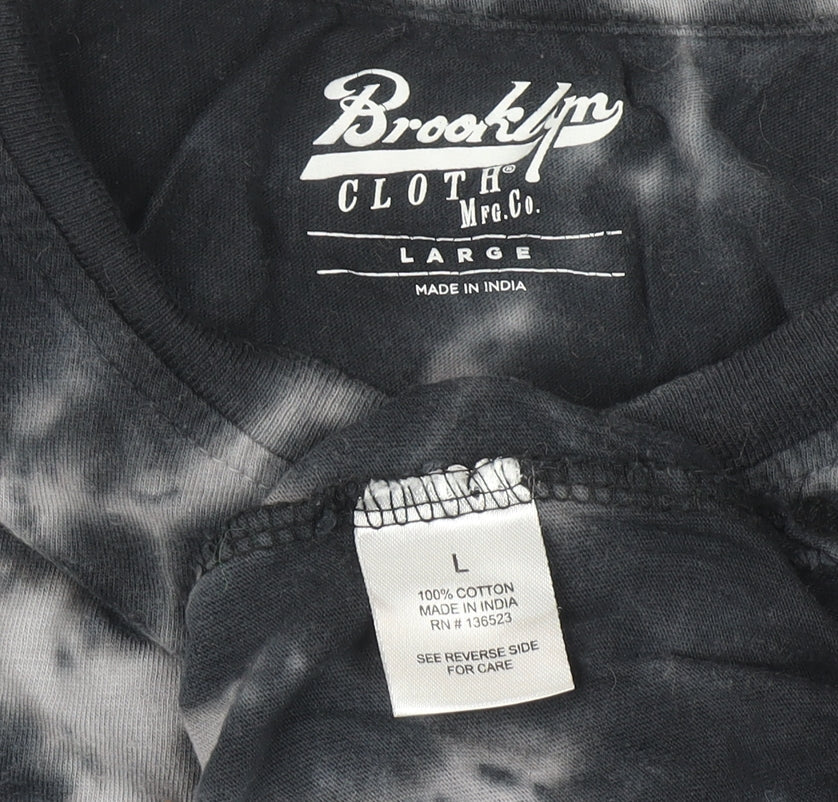 Brooklyn Cloth Men's Black Tie-Dye Graphic T-Shirt Size L