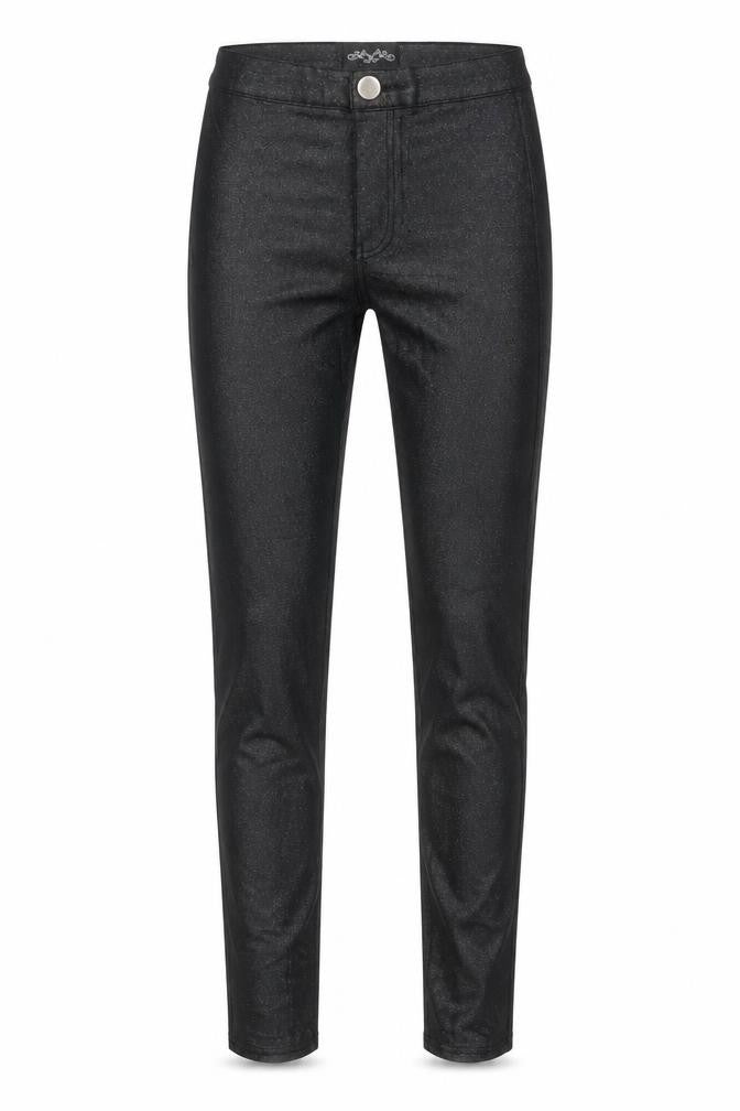 Denim Club Women's Black Size 10 Glitter Jegging Stretch Slim Trousers