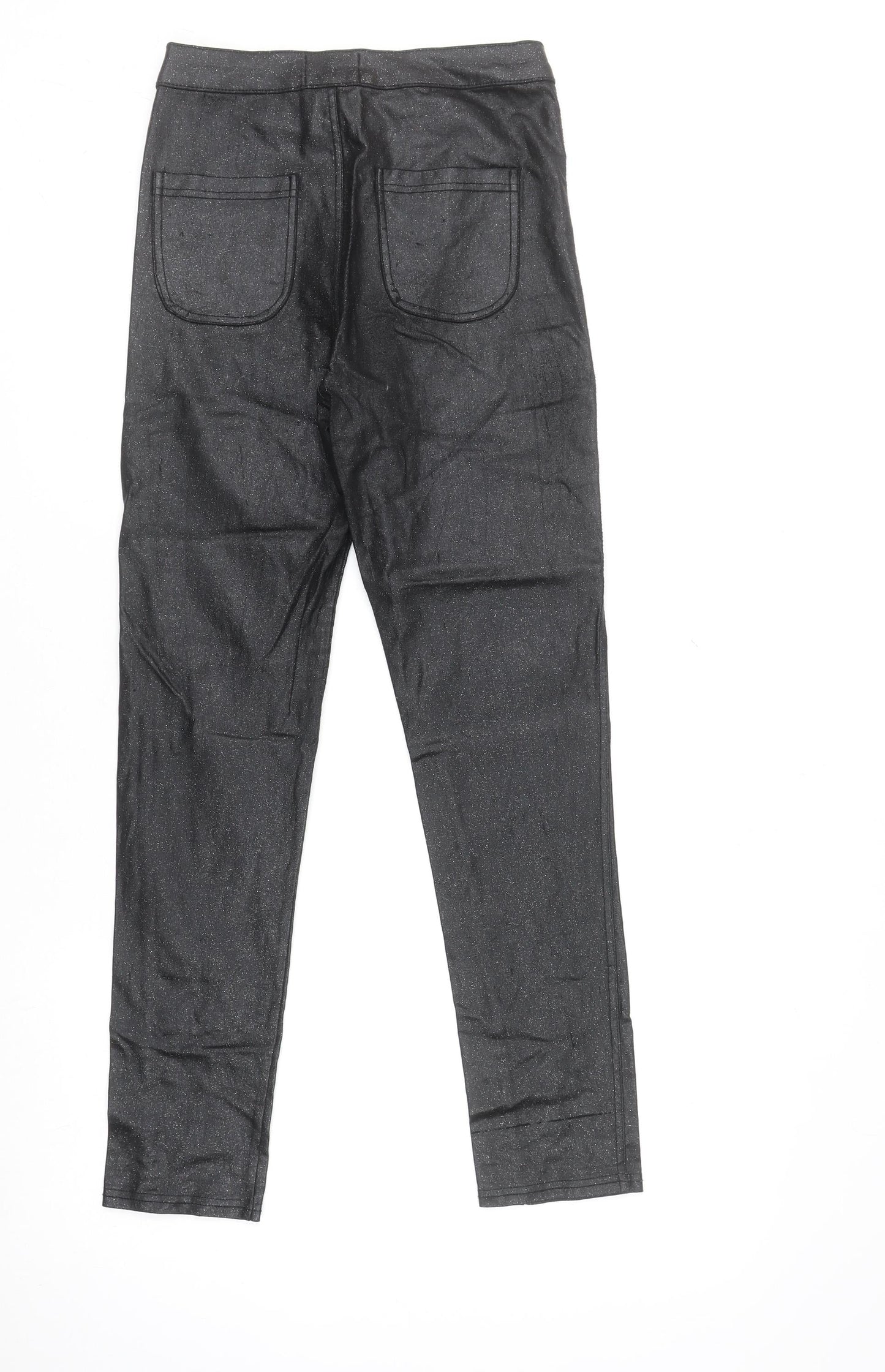 Denim Club Women's Black Size 10 Glitter Jegging Stretch Slim Trousers