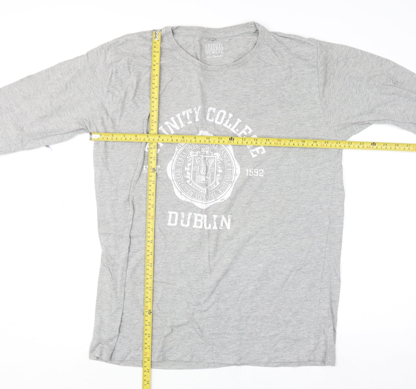 Trinity College Dublin Men's Grey Long Sleeve 2XL Graphic Top