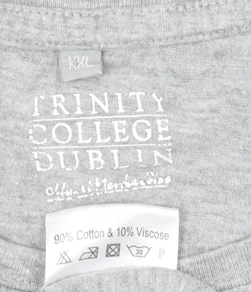 Trinity College Dublin Men's Grey Long Sleeve 2XL Graphic Top