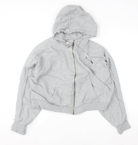 Sweaty Betty Women Grey Full Zip Hoodie L Cotton Blend