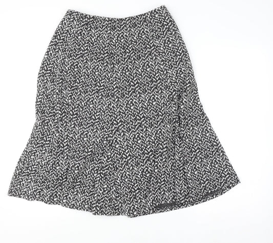 Anne Smith Women Black Geometric A-Line Stretch Skirt M