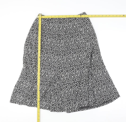 Anne Smith Women Black Geometric A-Line Stretch Skirt M