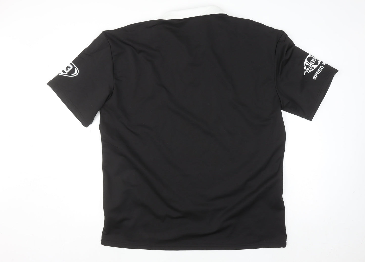 Manfinity Men’s Black 2XL Racing Collared Half Zip T-Shirt