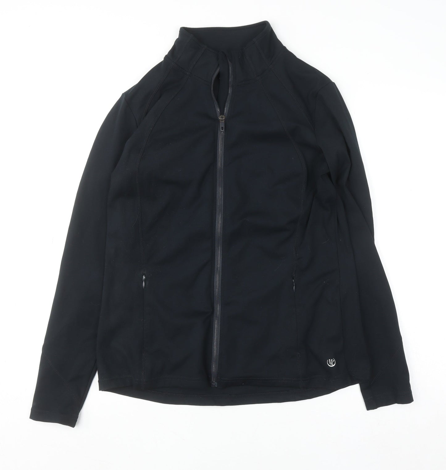 Dunnes Stores Womens Black Size 14 Track Jacket Full Zip Lightweight Activewear