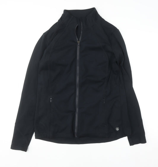 Dunnes Stores Womens Black Size 14 Track Jacket Full Zip Lightweight Activewear