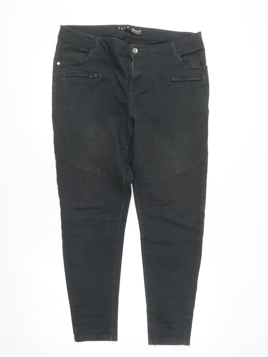Denim Co Women's Black Skinny Stretch Jeans Size 16