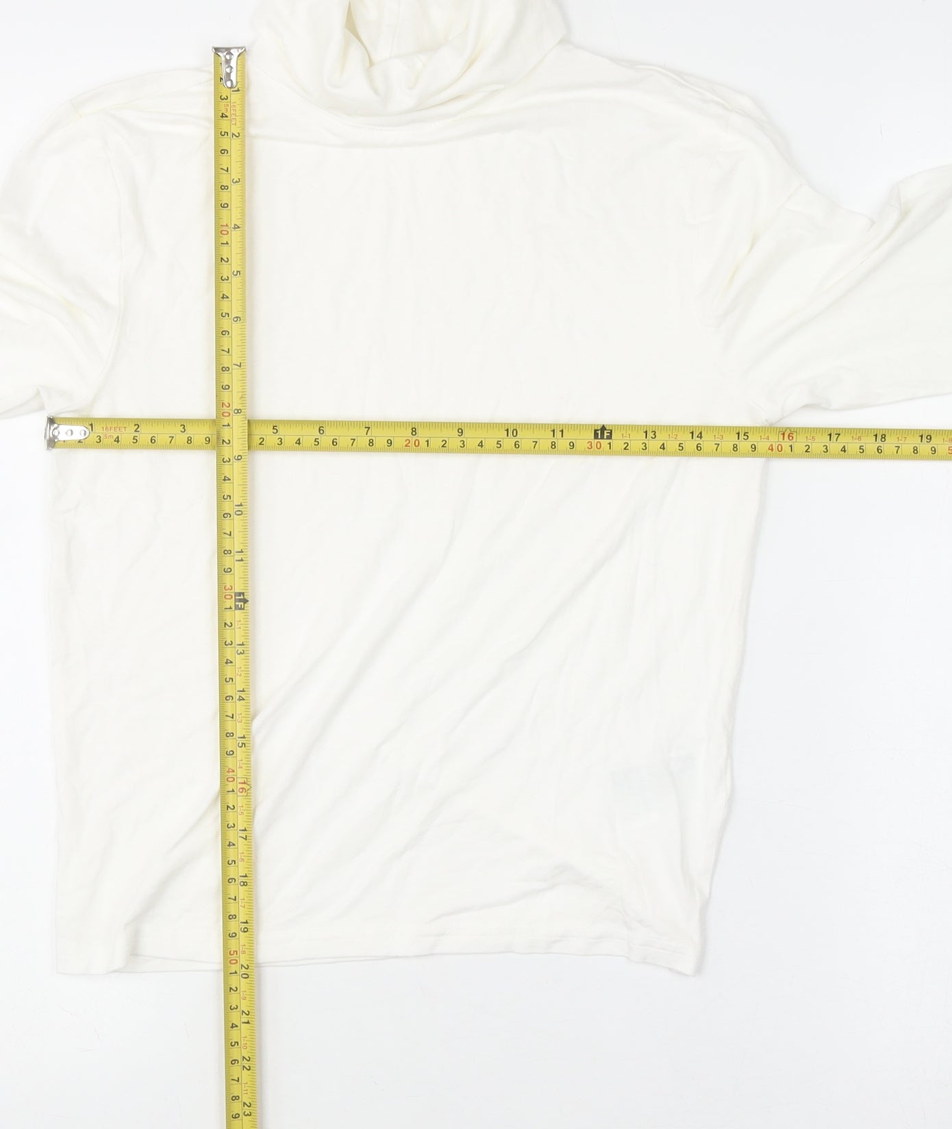 H&M Divided Women White Roll Neck Long Sleeve Basic Top M