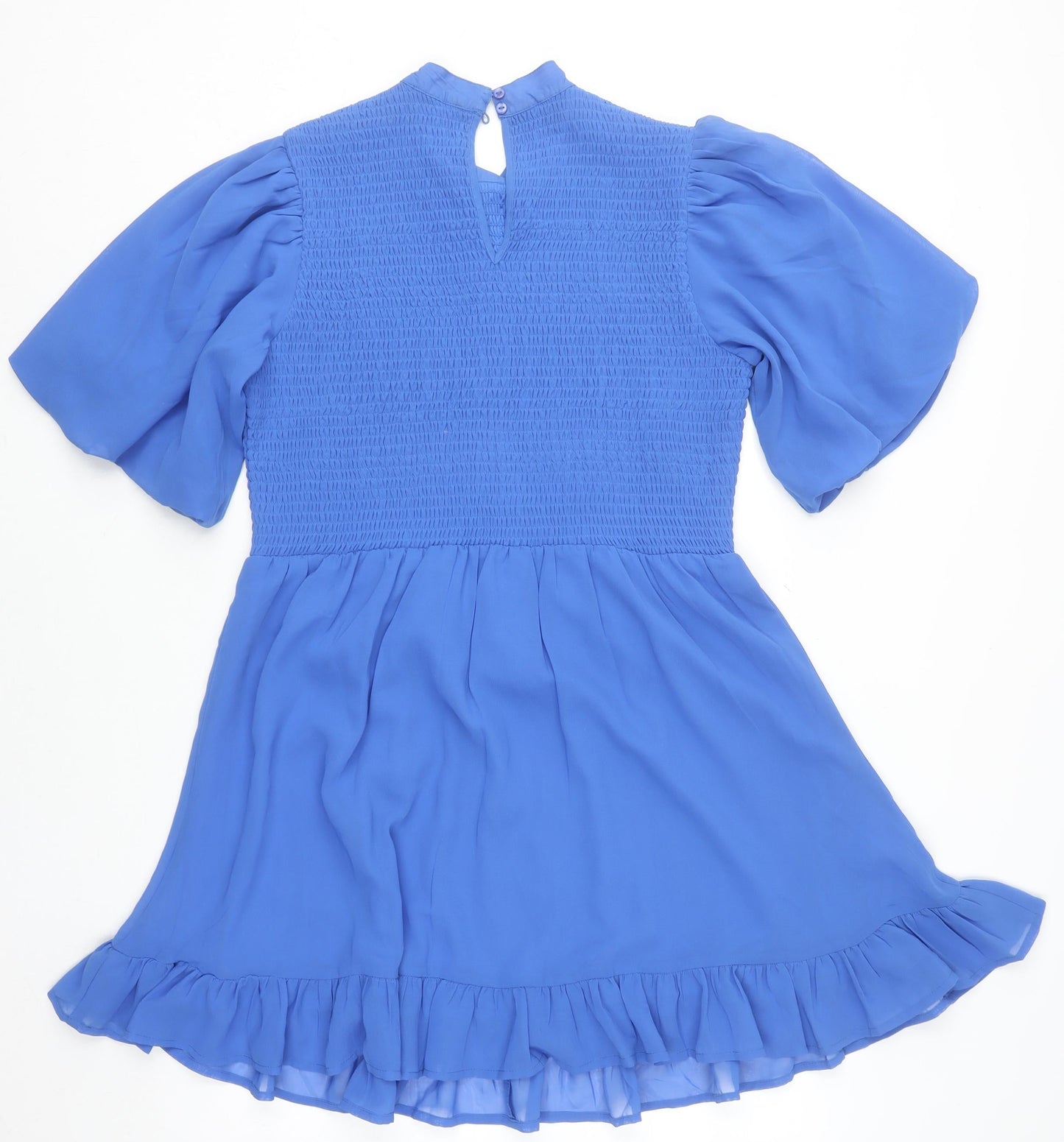 New Look Women Blue A-Line Puff Sleeve Short Dress Size 18