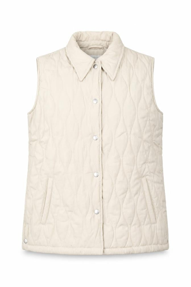 Pure & Natural Women's Beige Quilted Waistcoat S Regular Fit