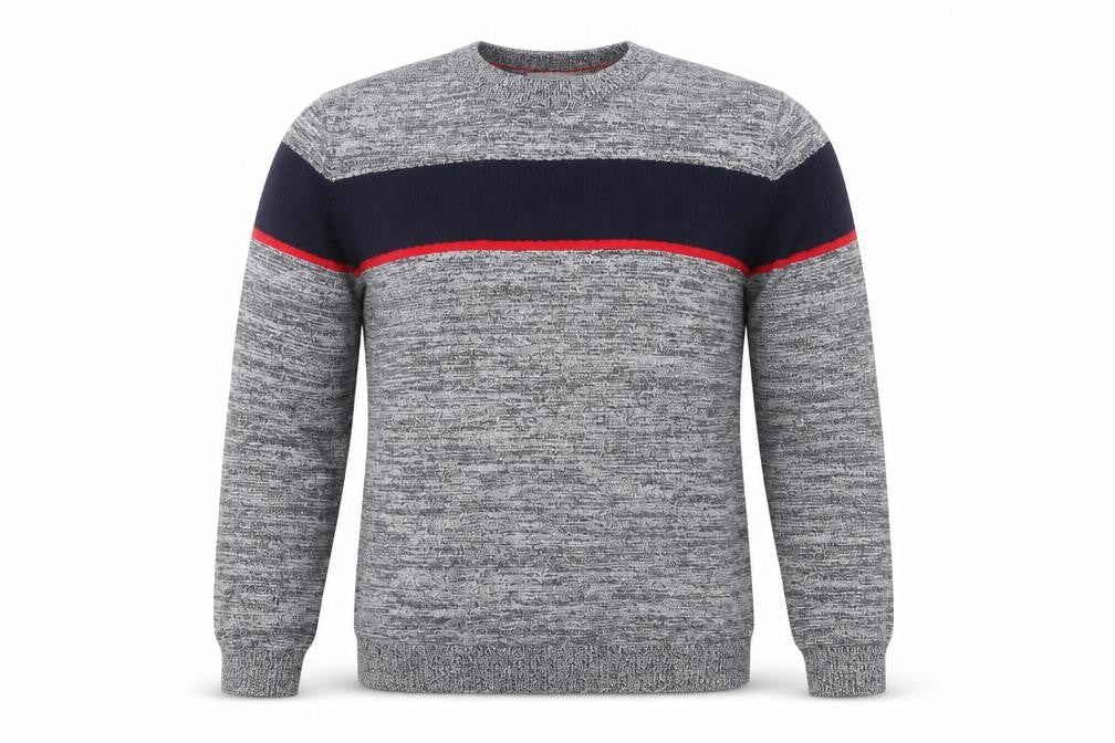 Jack & Jones Men's Grey Cotton Crew Neck Pullover Jumper M
