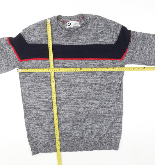 Jack & Jones Men's Grey Cotton Crew Neck Pullover Jumper M