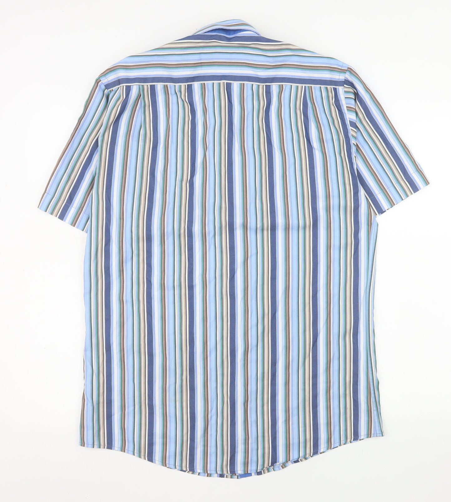 Daniel Grahame Drifter Men's Blue Striped Short Sleeve Cotton Shirt M