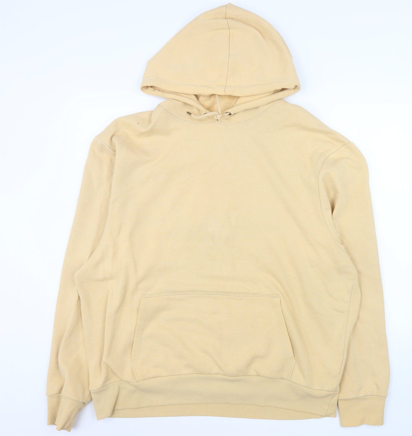 River Island Men's Beige Pullover Hoodie XL Cotton Blend