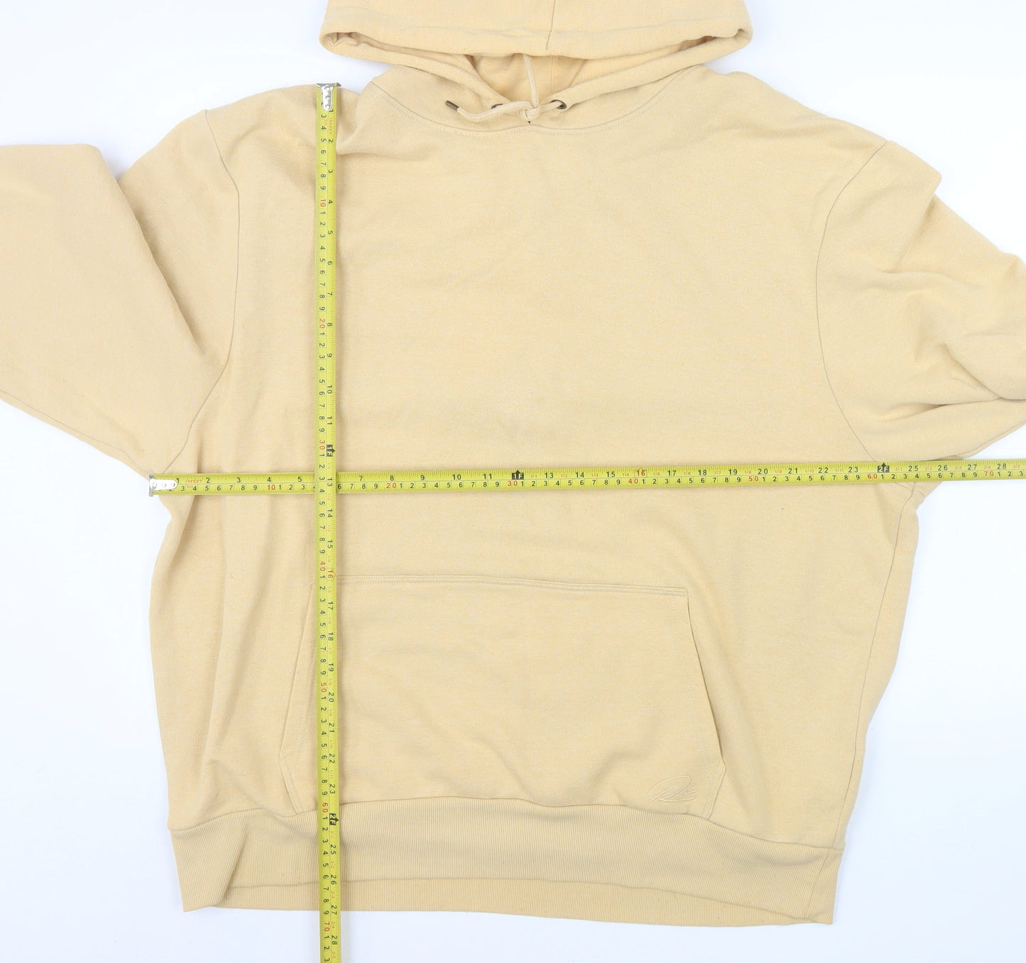 River Island Men's Beige Pullover Hoodie XL Cotton Blend
