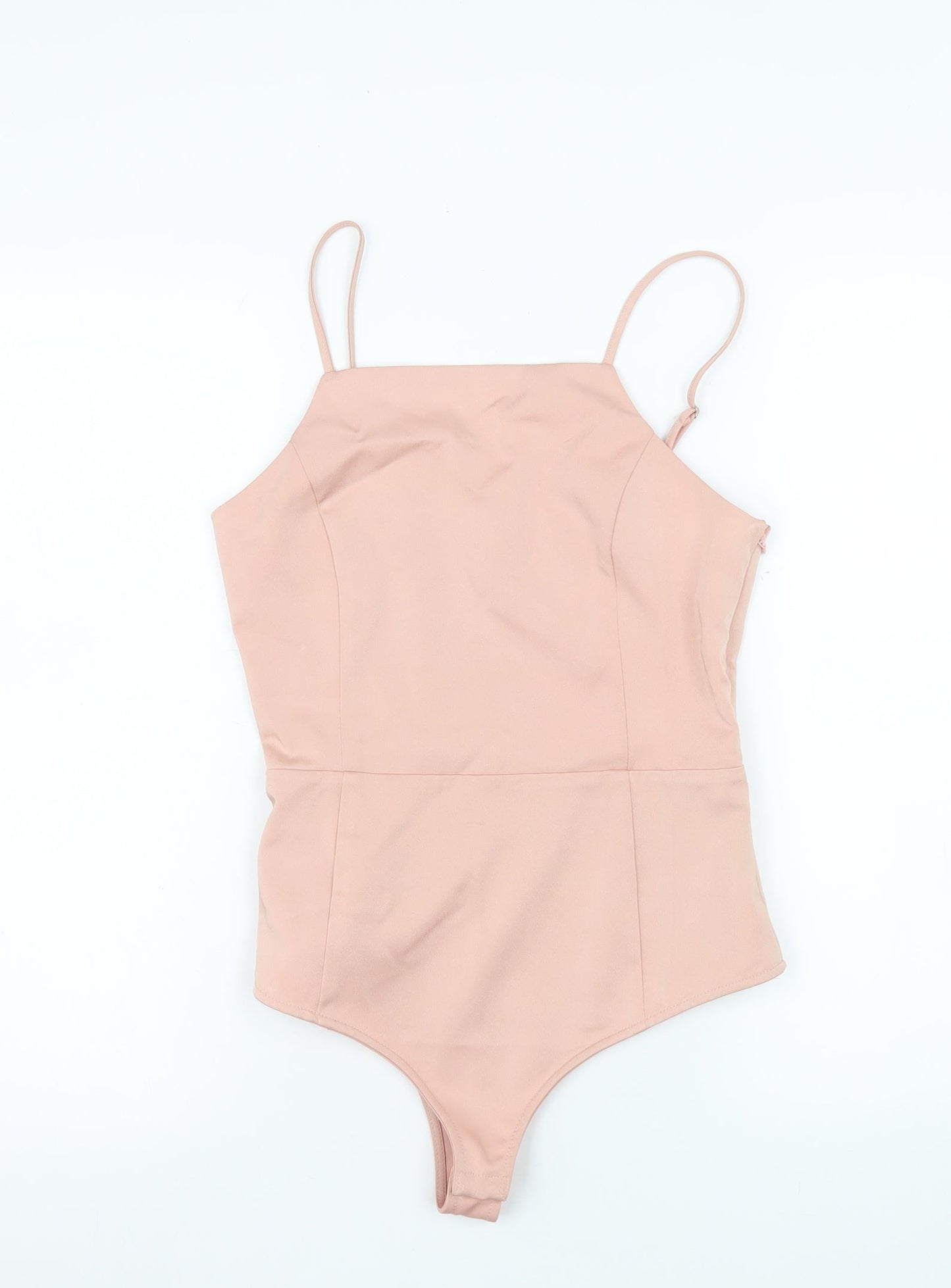 Honey Punch Womens Beige Bodysuit Jumpsuit S Polyester Blend