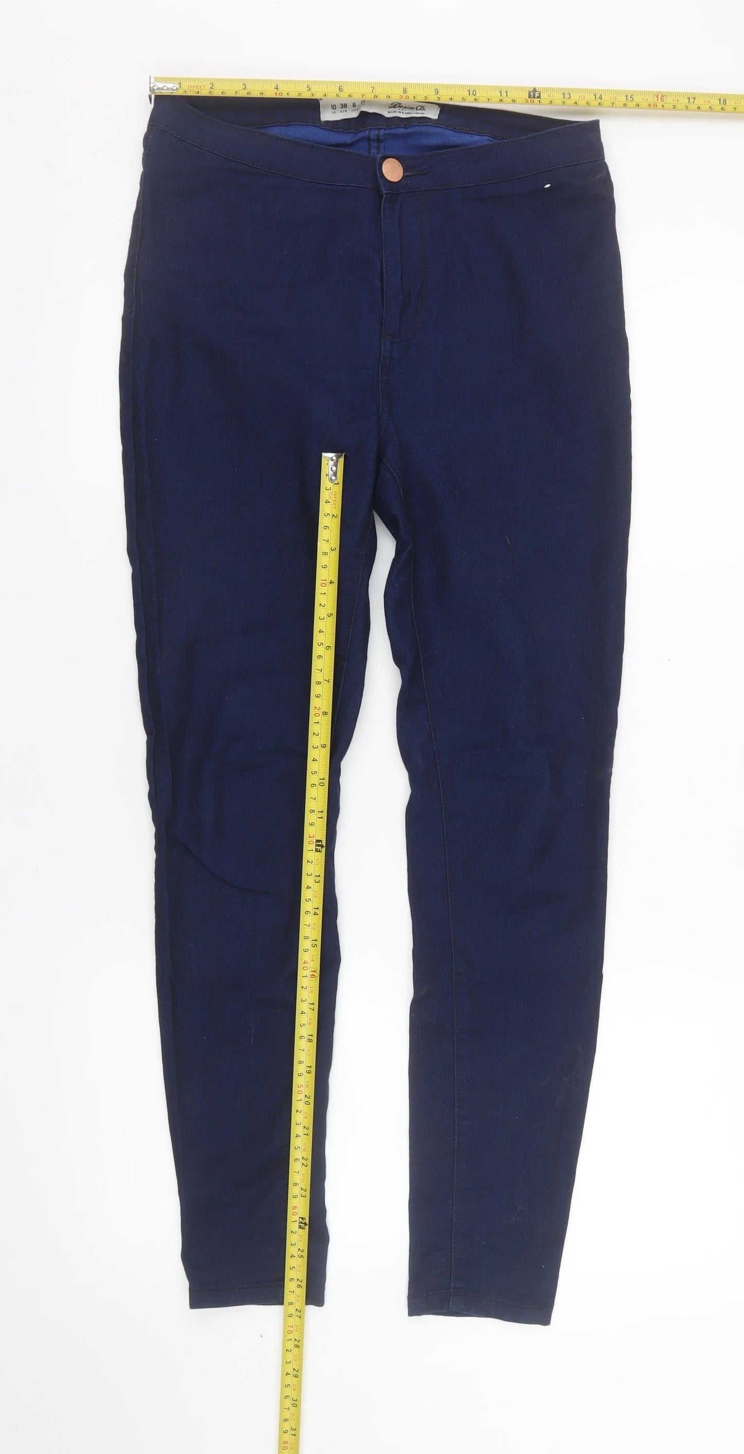 Denim Co. Womens Blue Mid Rise Skinny Stretch Jeans Size 10