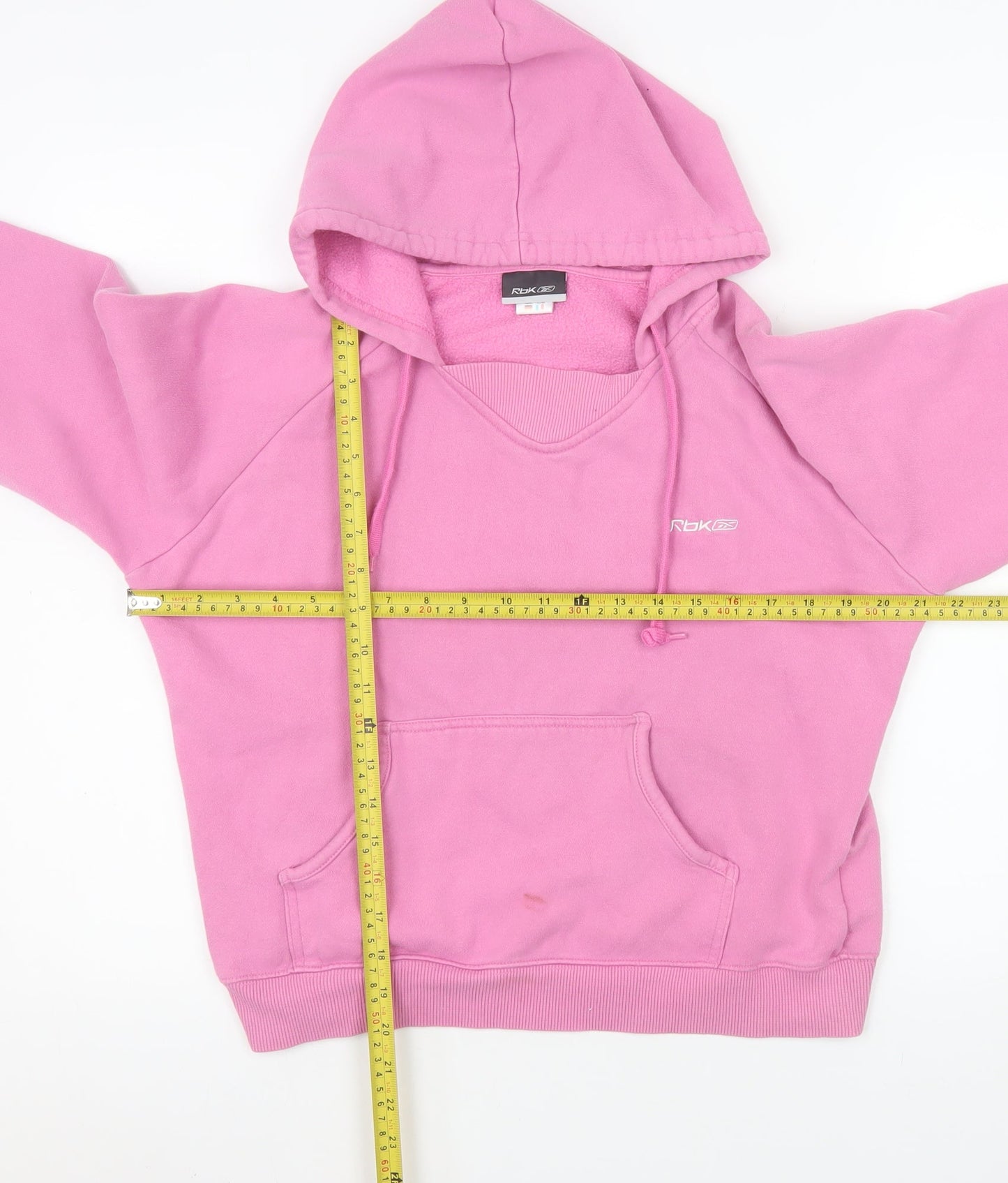 Reebok Womens Pink Hoodie Size 16 XL Pullover Cotton Blend
