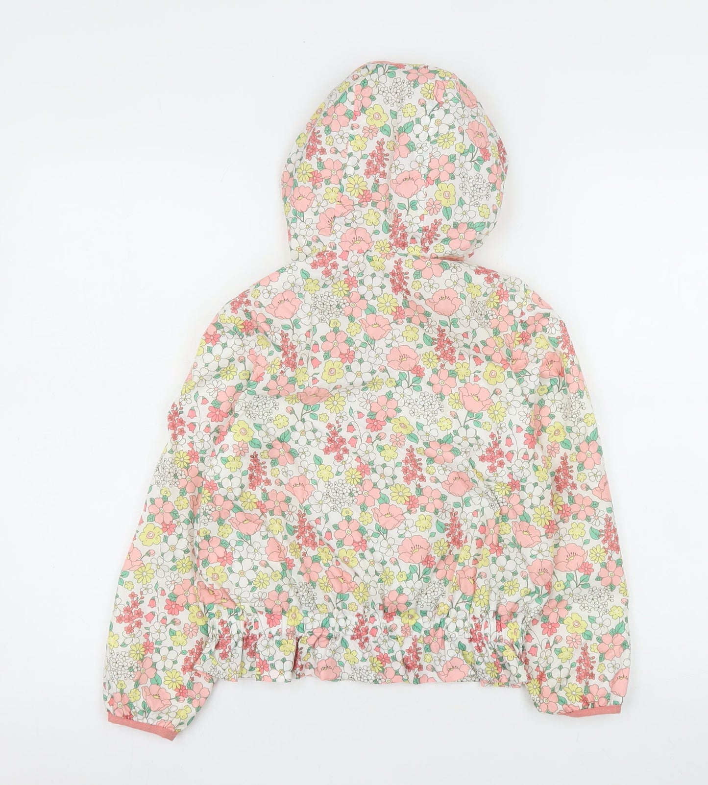 C&A Girls Multicoloured Floral Hooded Rain Coat Jacket 8 Years